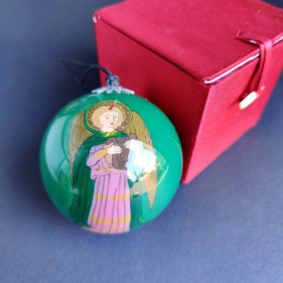 Vintage Le Bien Glass Christmas Ornament Christmas Angels Musical Instruments - Picture 1 of 5